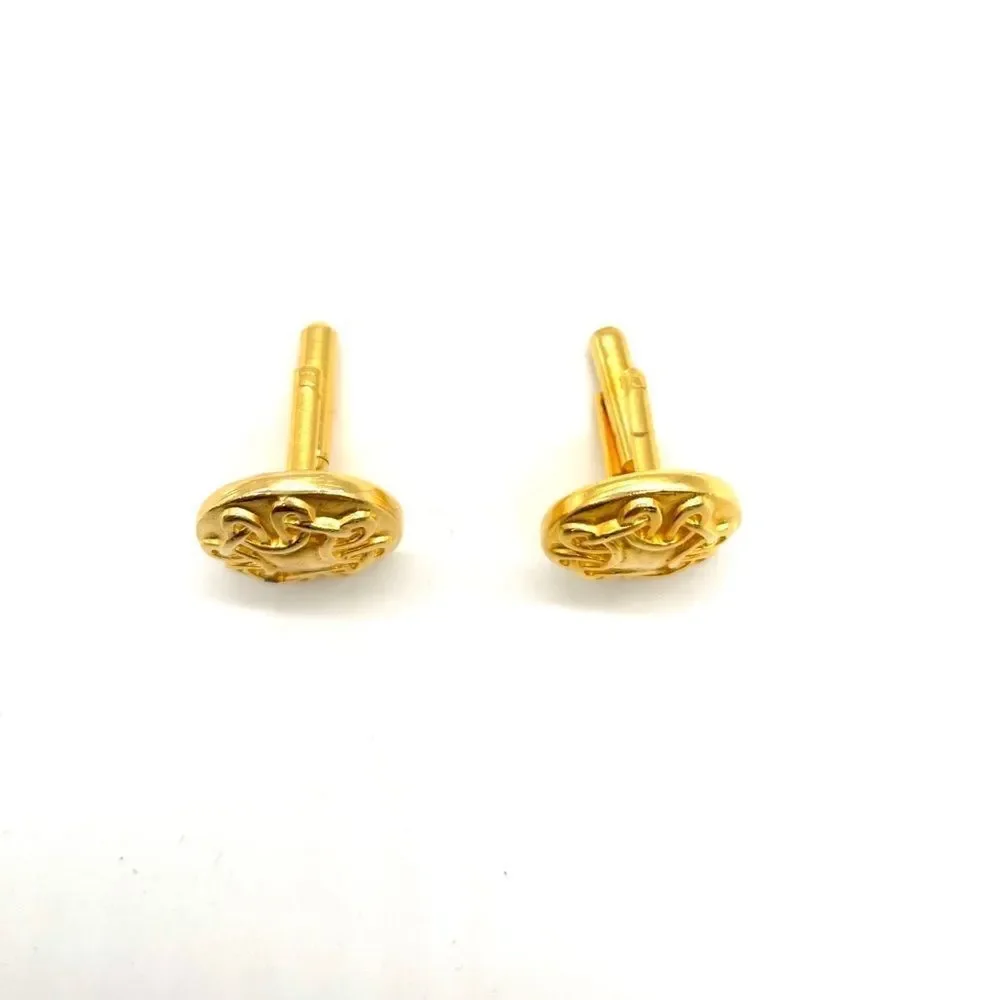 Cuff links Gold tone w/ Nugget Design